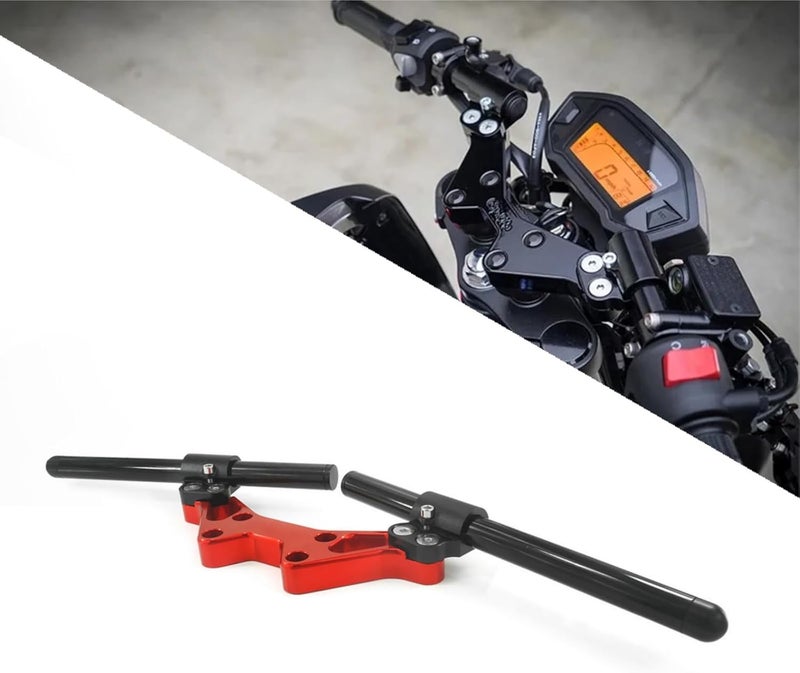 HENOMO Aluminum Motorcycle Handlebar Risers Adjustable Handle Bar Kit Sport For MSX125 Grom MSX 125 2013-2021 2022 2023 2024 2025 (Red) - Image 1